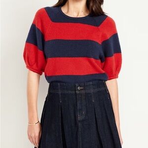 Old Navy Striped Puff-Sleeve Sweater